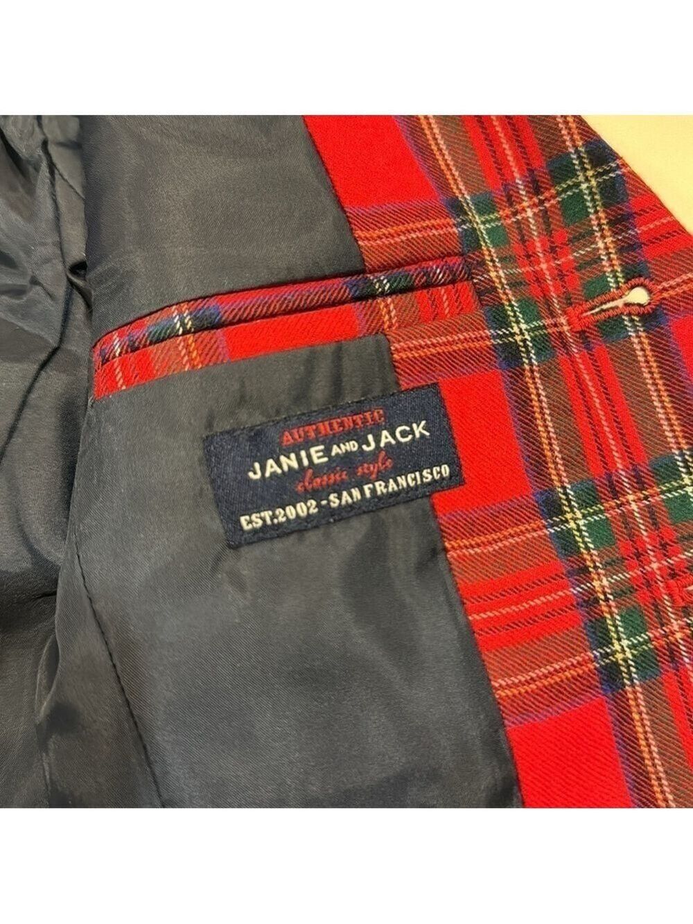 Janie and Jack Blazer Tartan 18 to 24 Months - Picture 4 of 5
